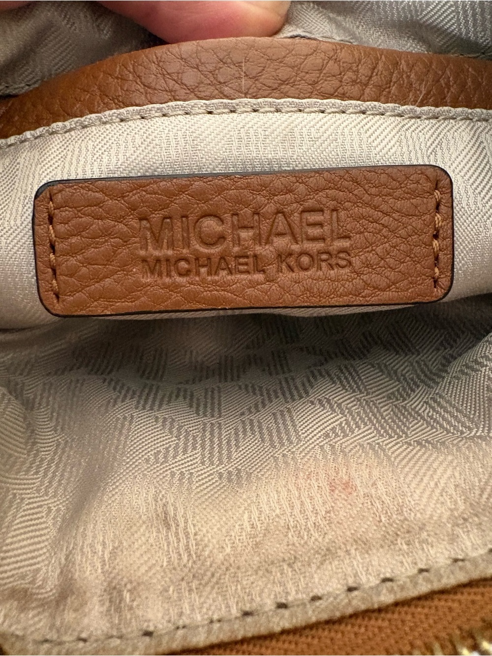 Michael Kors Brown Pebbled Leather Crossbody with Gold Hardware - Picture 5 of 5